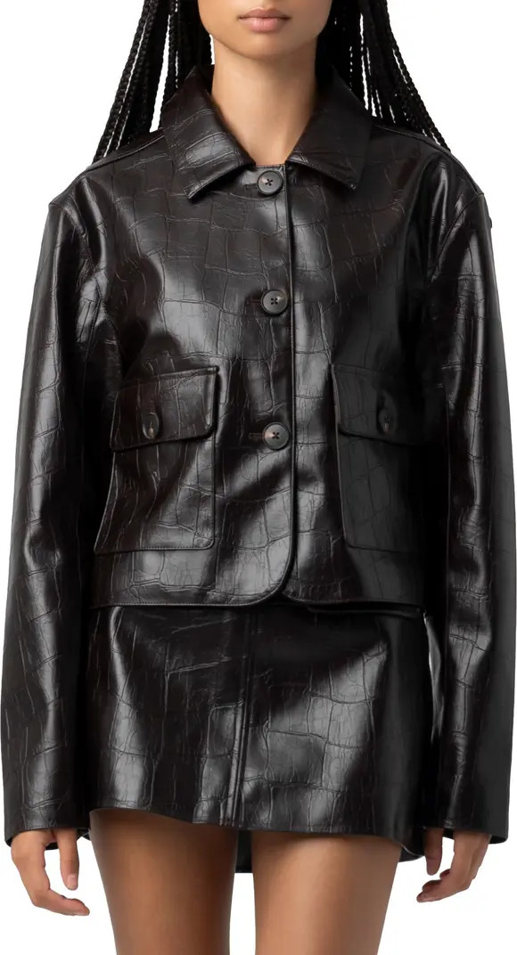 Embossed Faux Leather Jacket | Nordstrom
