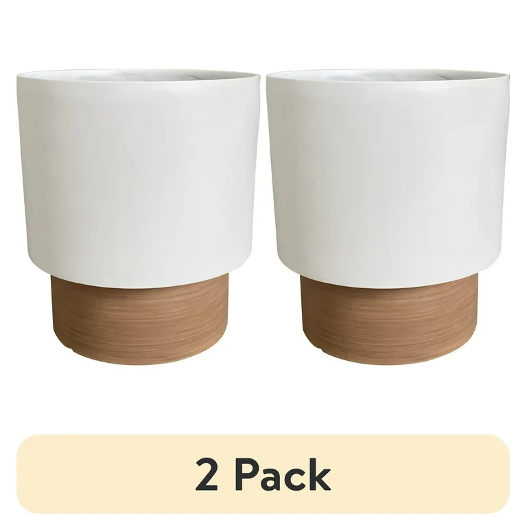 (2 pack) Better Homes & Gardens 14in Laurie White Resin Planter | Walmart (US)