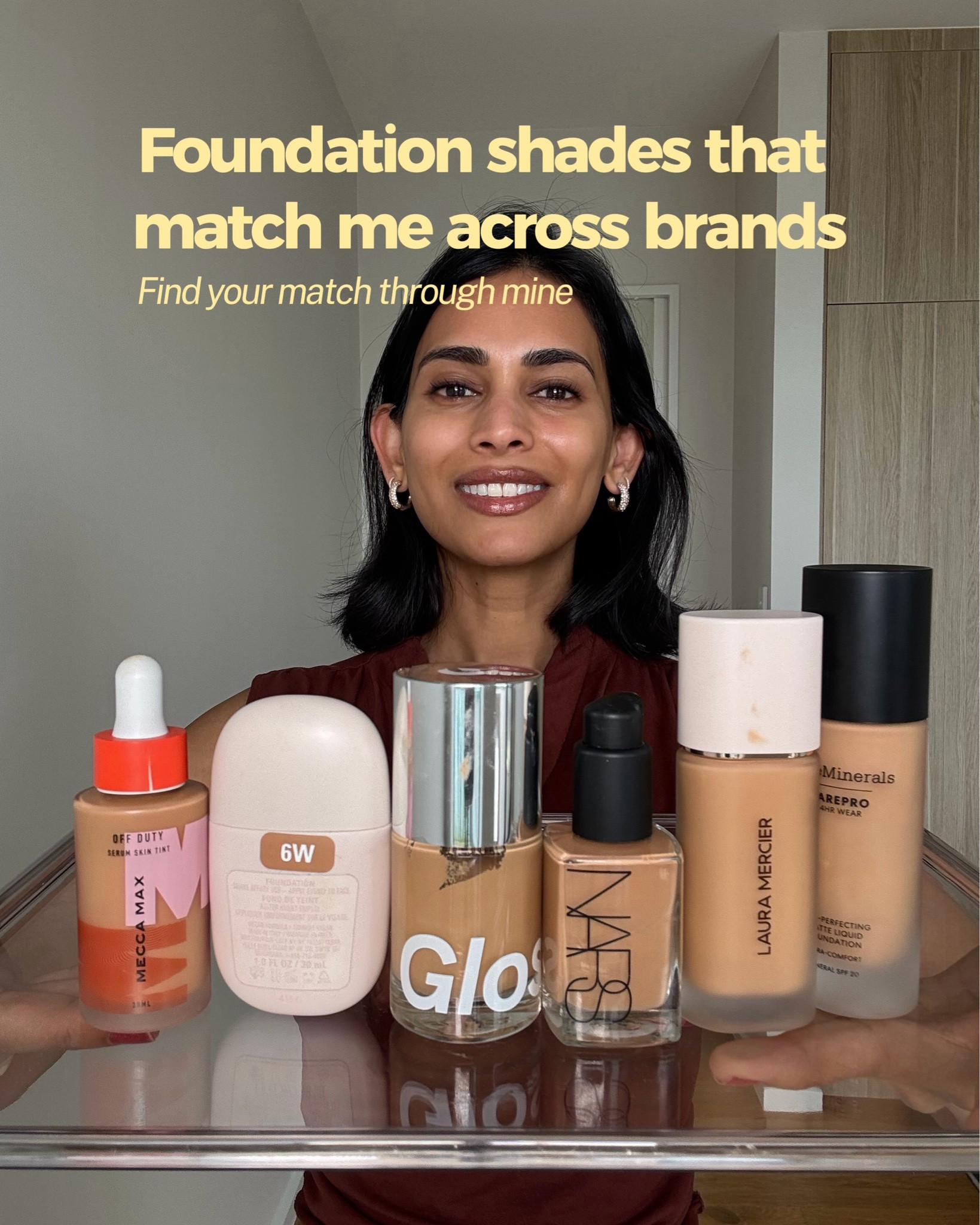 Foundation shade matching across brands can be so confusing, especially when every brand uses a different numbering system.

I am a MAC NC40 - NC42

These are the foundation shades that match my medium-deep skin with a neutral olive undertone and golden warmth. 

I’m sharing the swatches side by side so you can use them as a reference when shopping for foundation online or trying to find your closest shade in another brand.

Do we share a foundation shade? Comment your closest match below so we can help each other find more shade twins across brands.

#foundation #shadetwin #foundationswatch #foundationmatch #brownskinmakeup