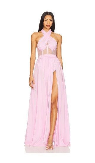 For Love & Lemons Anya Gown in Pink. - size 4 | Revolve Clothing (Global)