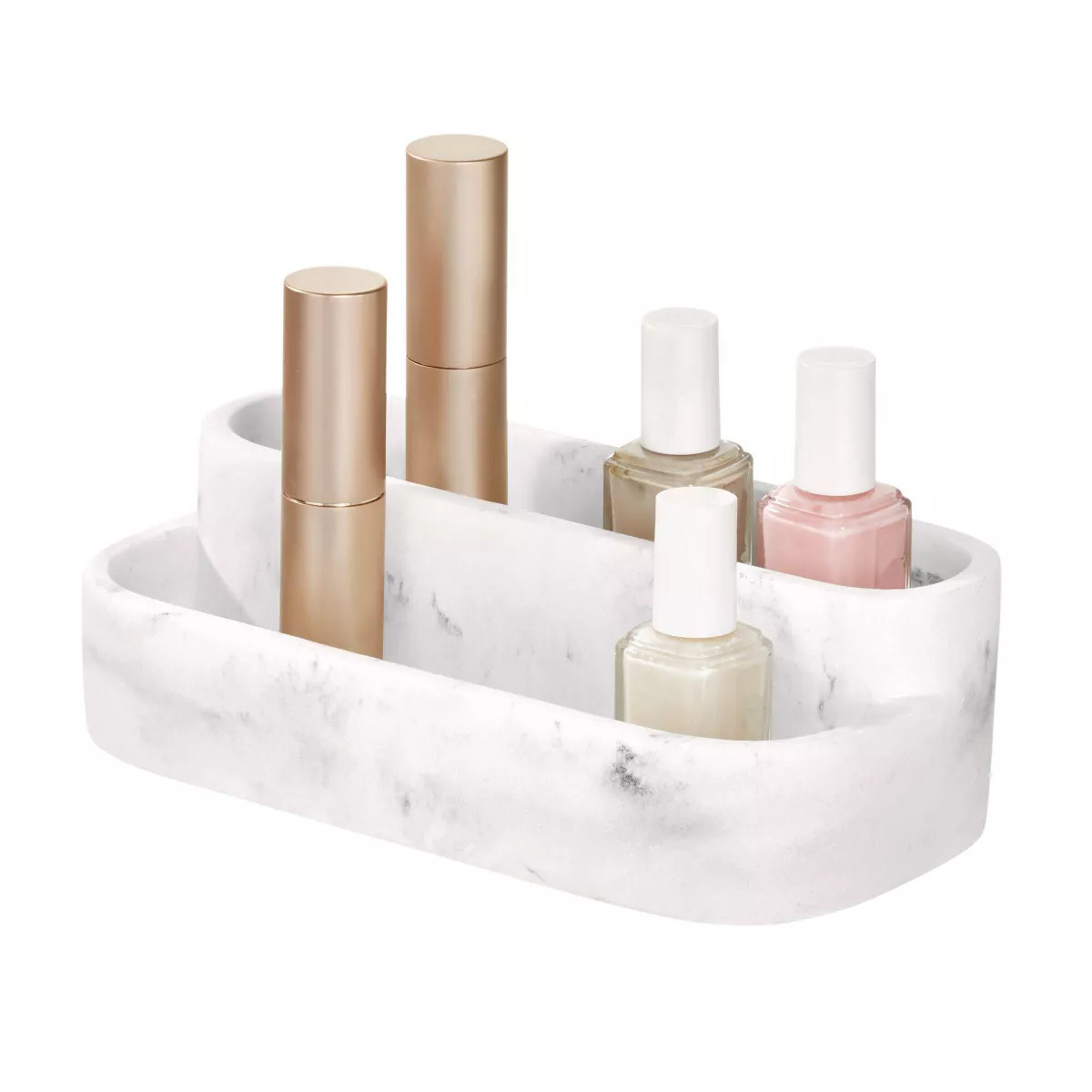 iDESIGN Dakota Two-Tier Organizer White: Resin Vanity Storage for Perfume & Skincare | Target