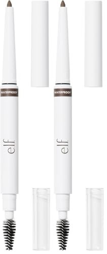 e.l.f. Instant Lift Waterproof Brow Pencil, Long-Lasting Eyebrow Pencil For Grooming & Shaping Brows, Vegan & Cruelty-free, Deep Brown (Pack of 2) | Amazon (US)