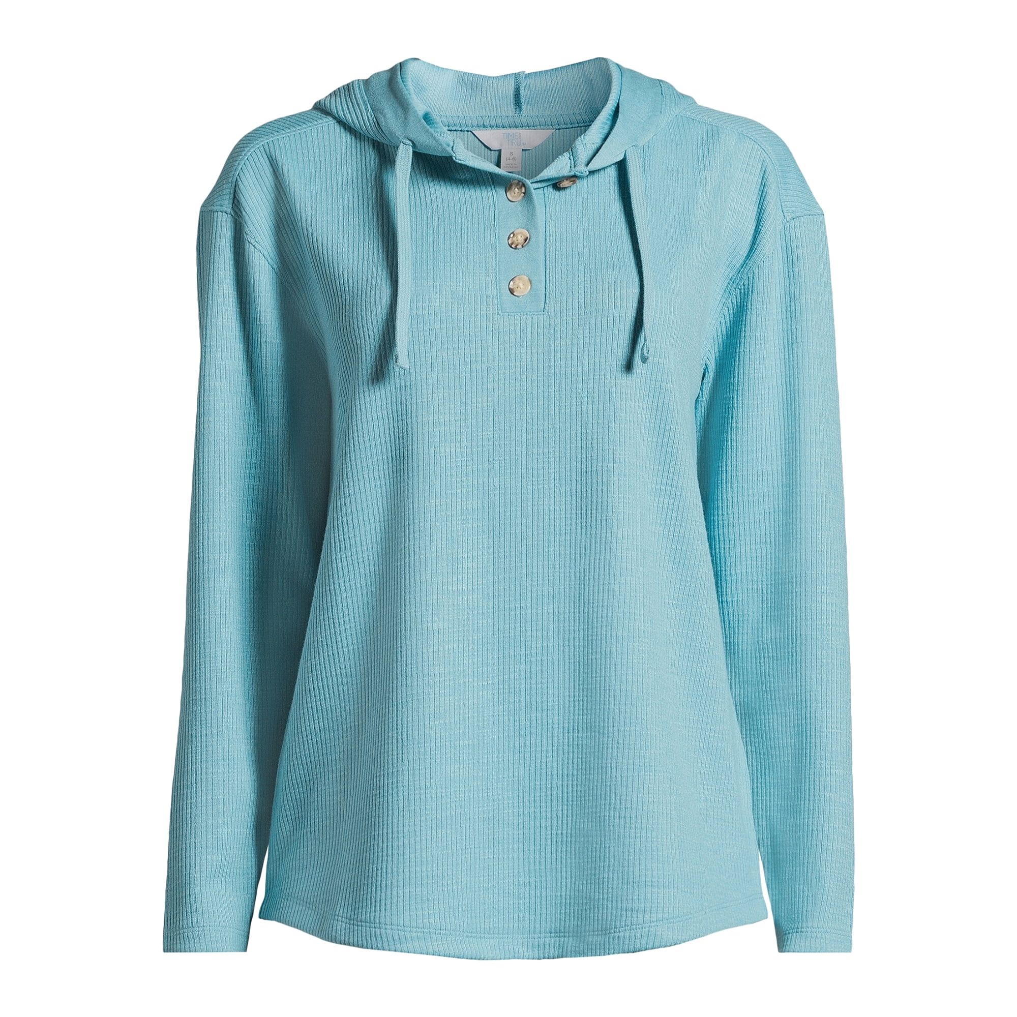 Time and Tru Women's Ribbed Tunic Hoodie, Sizes XS-XXXL | Walmart (US)