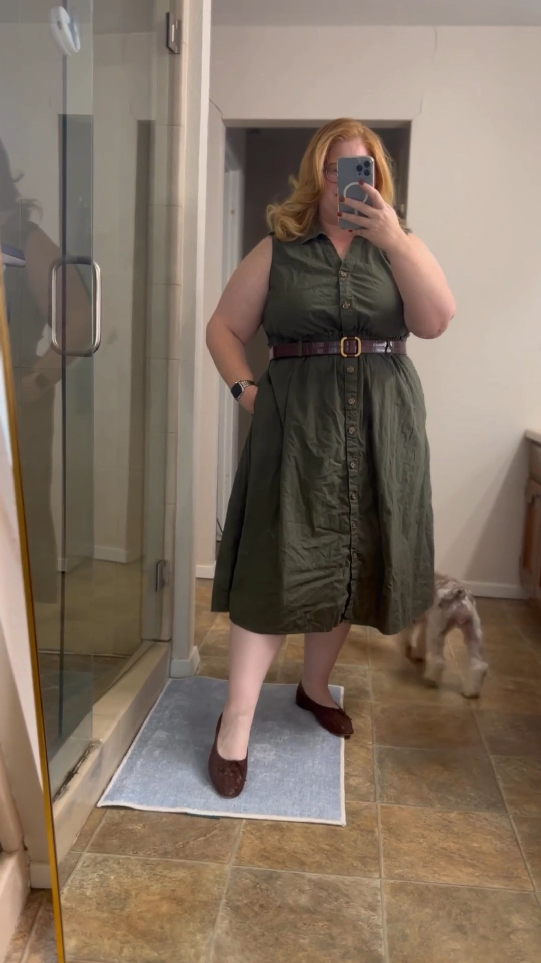These alternatives to my OOTD. My belt is still available on the Ralph Lauren website. I cannot link it here. I linked a Calvin Klein dress in both straight sizes (purple dress image - but has green), and plus sizes (green dress on hanger image). Don’t forget Calvin Klein typically runs a size big!

#LTKMidsize #LTKWorkwear #LTKPlusSize
