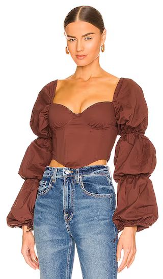 Tawny Corset Top in Brown | Revolve Clothing (Global)