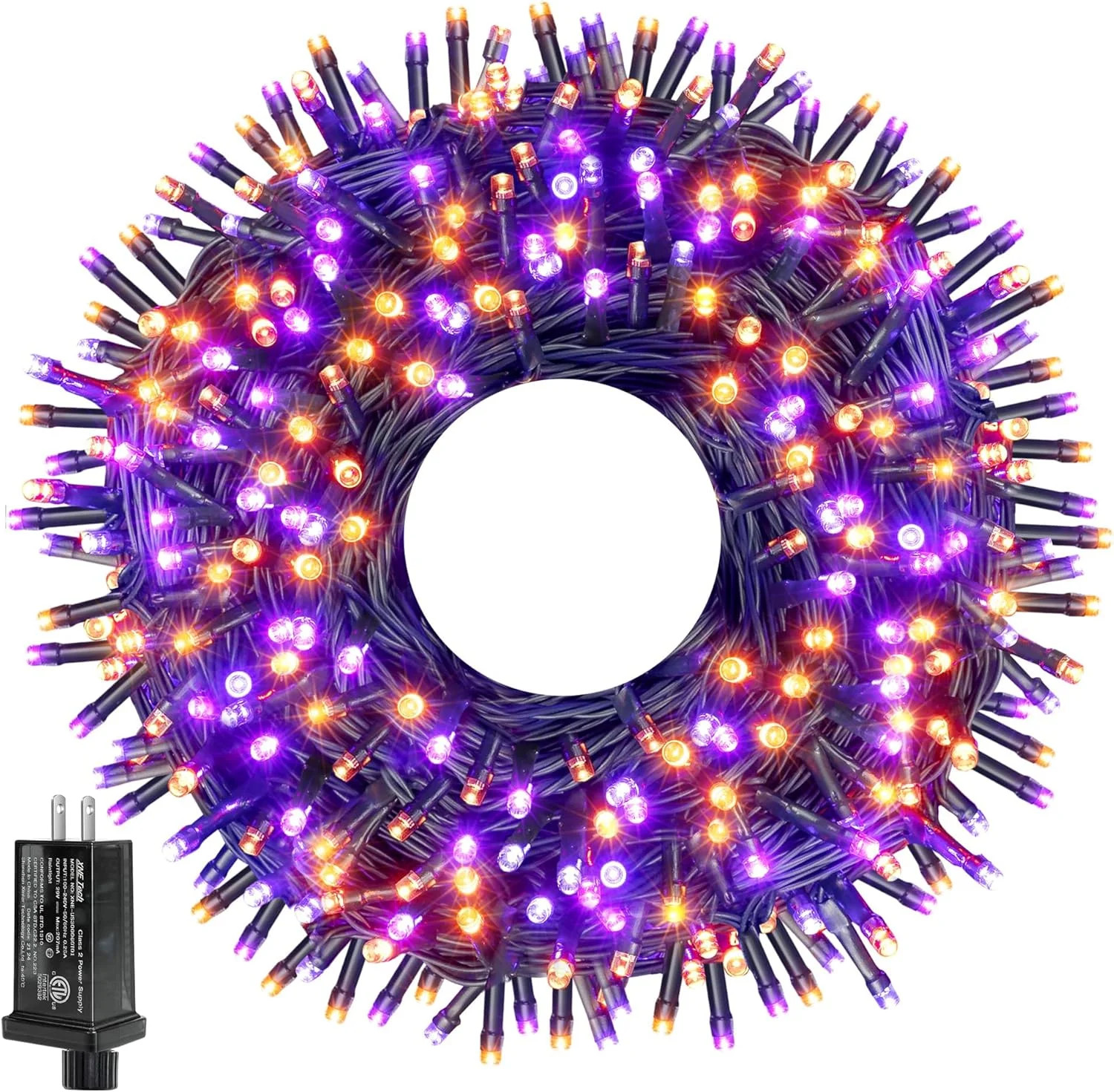 Halloween Lights Outdoor, 300 LED 100FT Orange and Purple Halloween Decorations with 8 Modes Time... | Walmart (US)