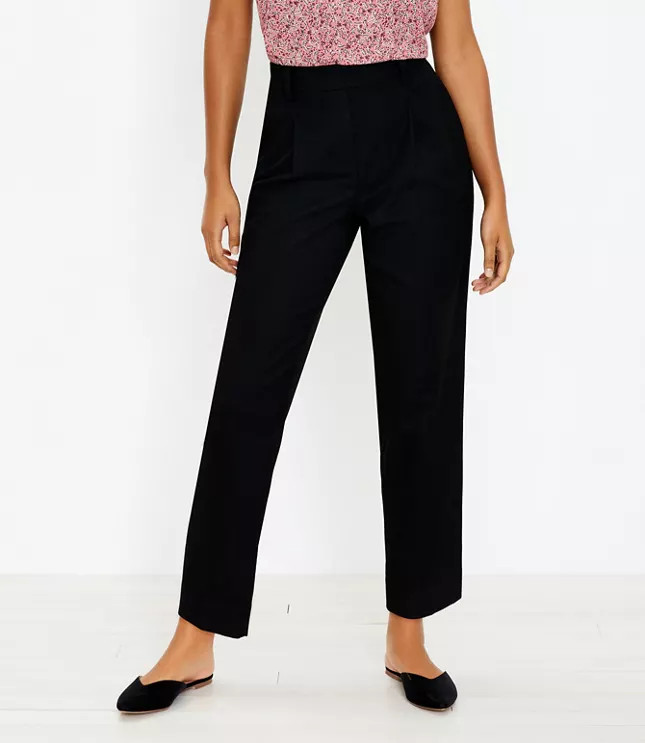 Pull On Tapered Pants in Brushed Flannel | LOFT | LOFT