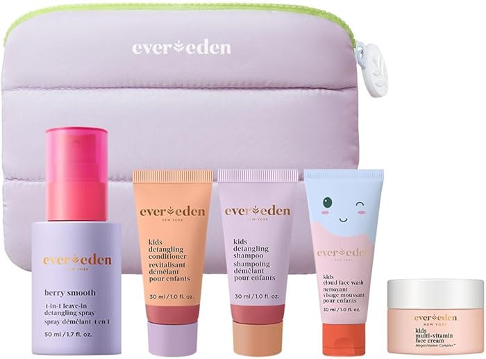 Evereden Kids Travel Set: Clean & Vegan 5-Piece Holiday Gift Set | Multi-Vitamin Skin Care Set fo... | Amazon (US)