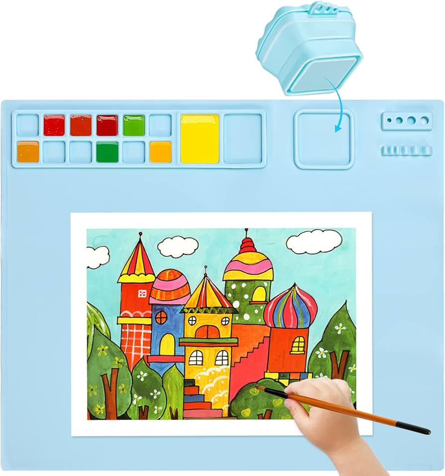 Hautton Silicone Craft Mat with Detachable Pop Up Cup 20" x 16.7" for Painting Clay Resin Casting... | Amazon (US)