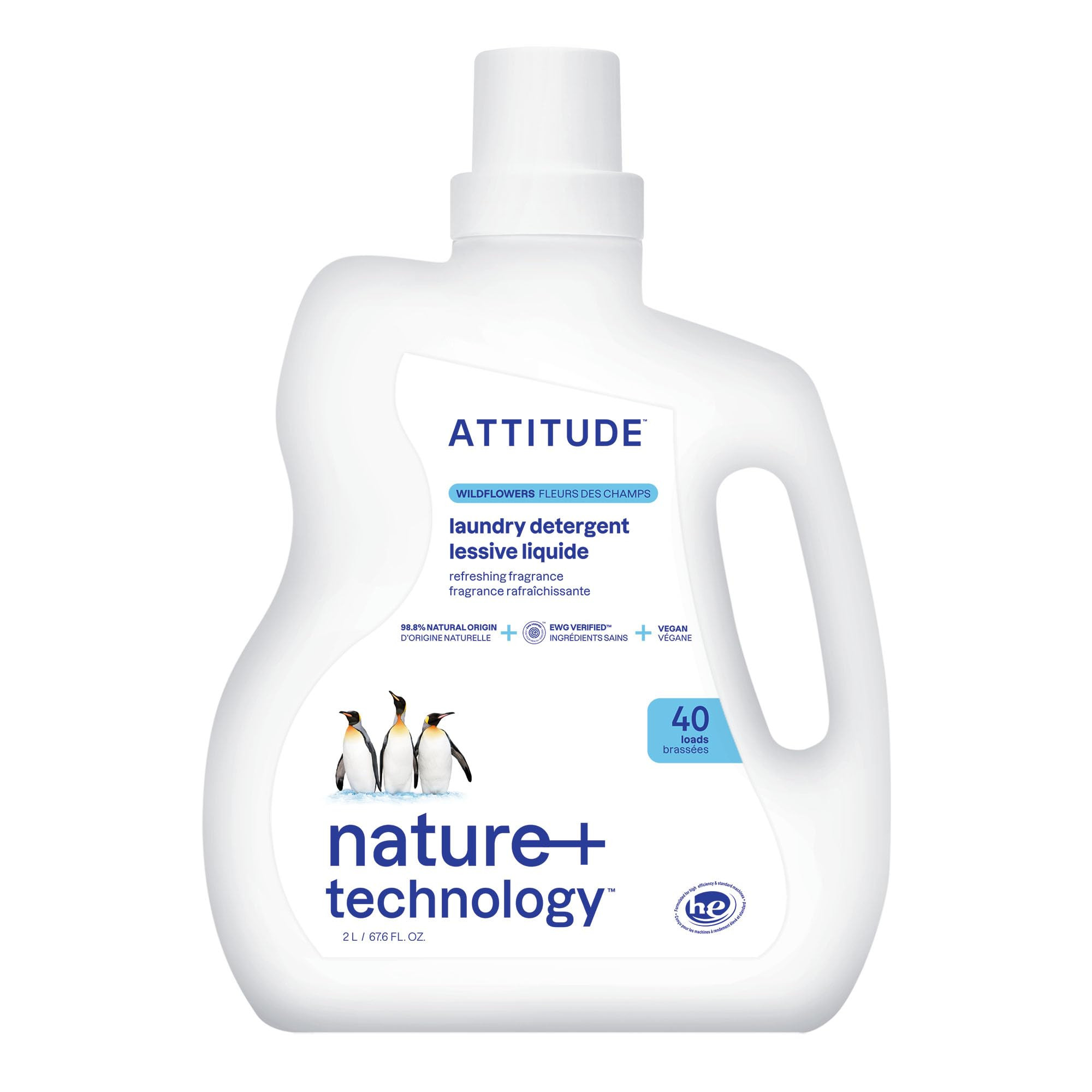 ATTITUDE Liquid Laundry Detergent, EWG Verified, HE Compatible, Plant-Based & Vegan, Natural Laun... | Amazon (US)