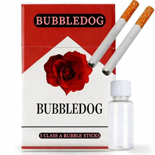 Bubble Blowing Cigarette Stress Toy with 2 Wands and Refillable Bottle for Birthday Christmas and Fun Party Gift | Amazon (US)