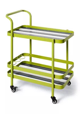 MacKenzie-Childs Outdoor Black and White Bistro Bar Cart | Belk