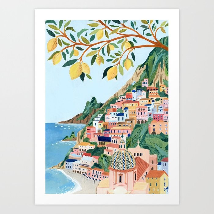 Positano, Italy Wall Art | Society6