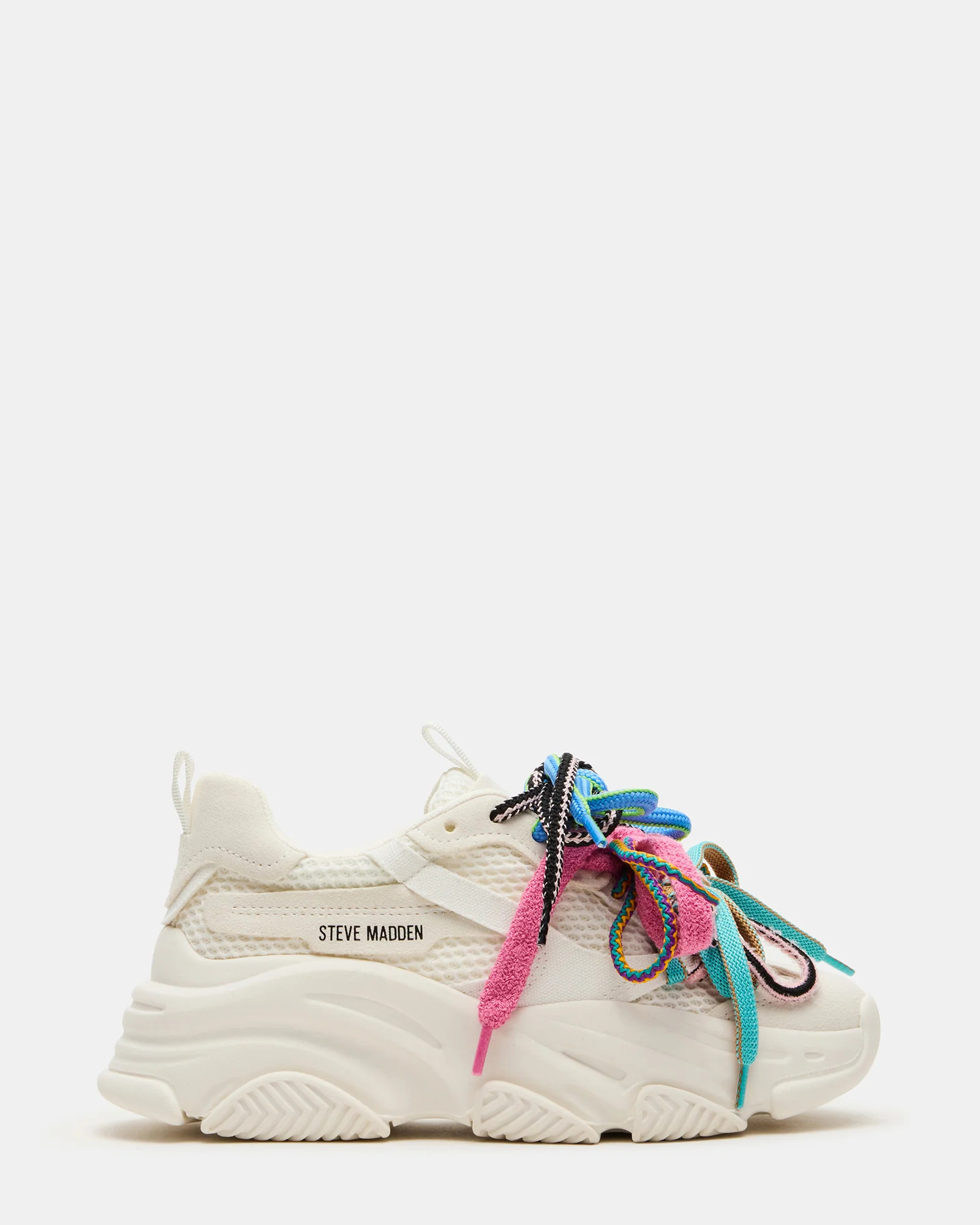 Steve Madden Women's Pryce Lace-Up Sneakers - White - Size 7.5 - Synthetic | Steve Madden (US)