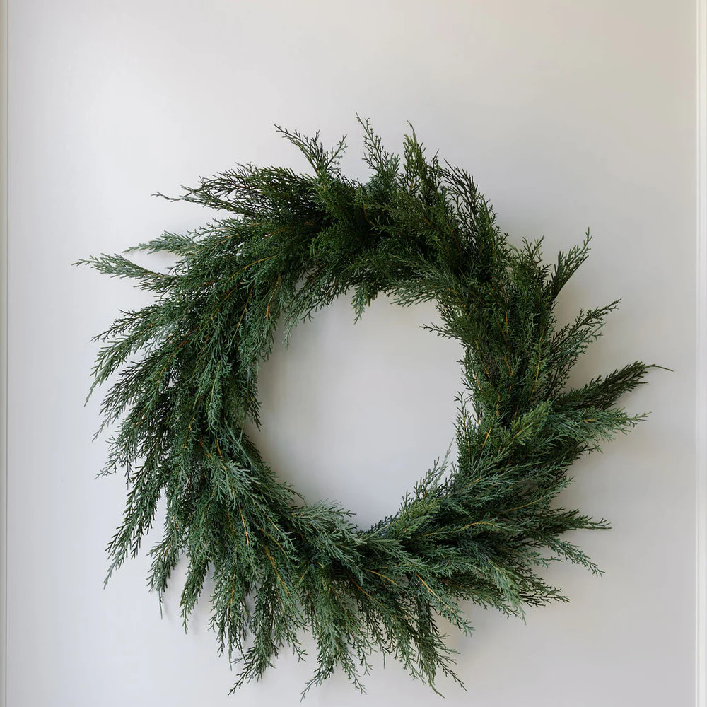 30" Faux Evergreen Cedar Wreath | CG Hunter