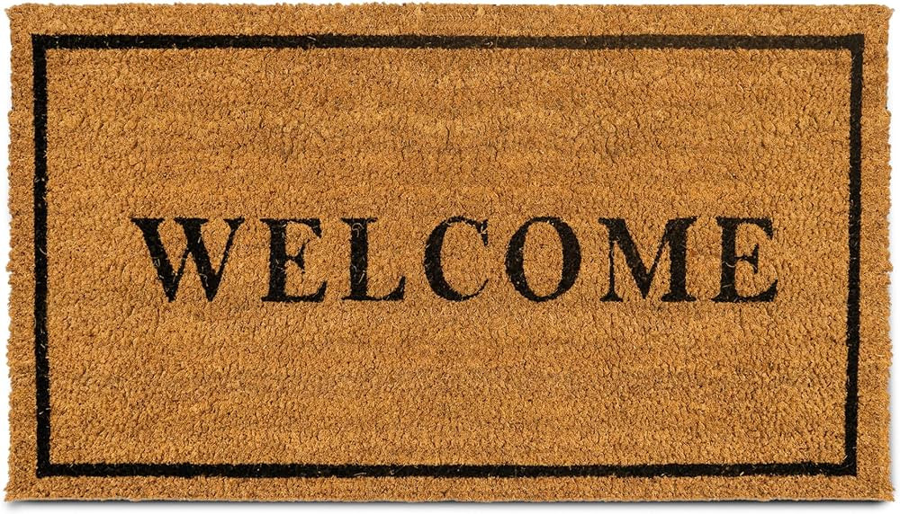 PLUS Haven Coco Coir Door Mat with Heavy Duty Backing, Welcome Doormat, 17.5" x 30" Size, Easy to... | Amazon (US)