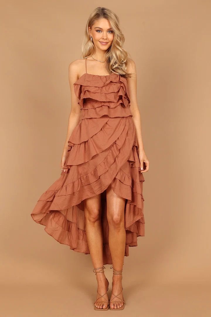Hannah Multi Tiered Midi Dress - Dusty Rust | Petal & Pup (US)