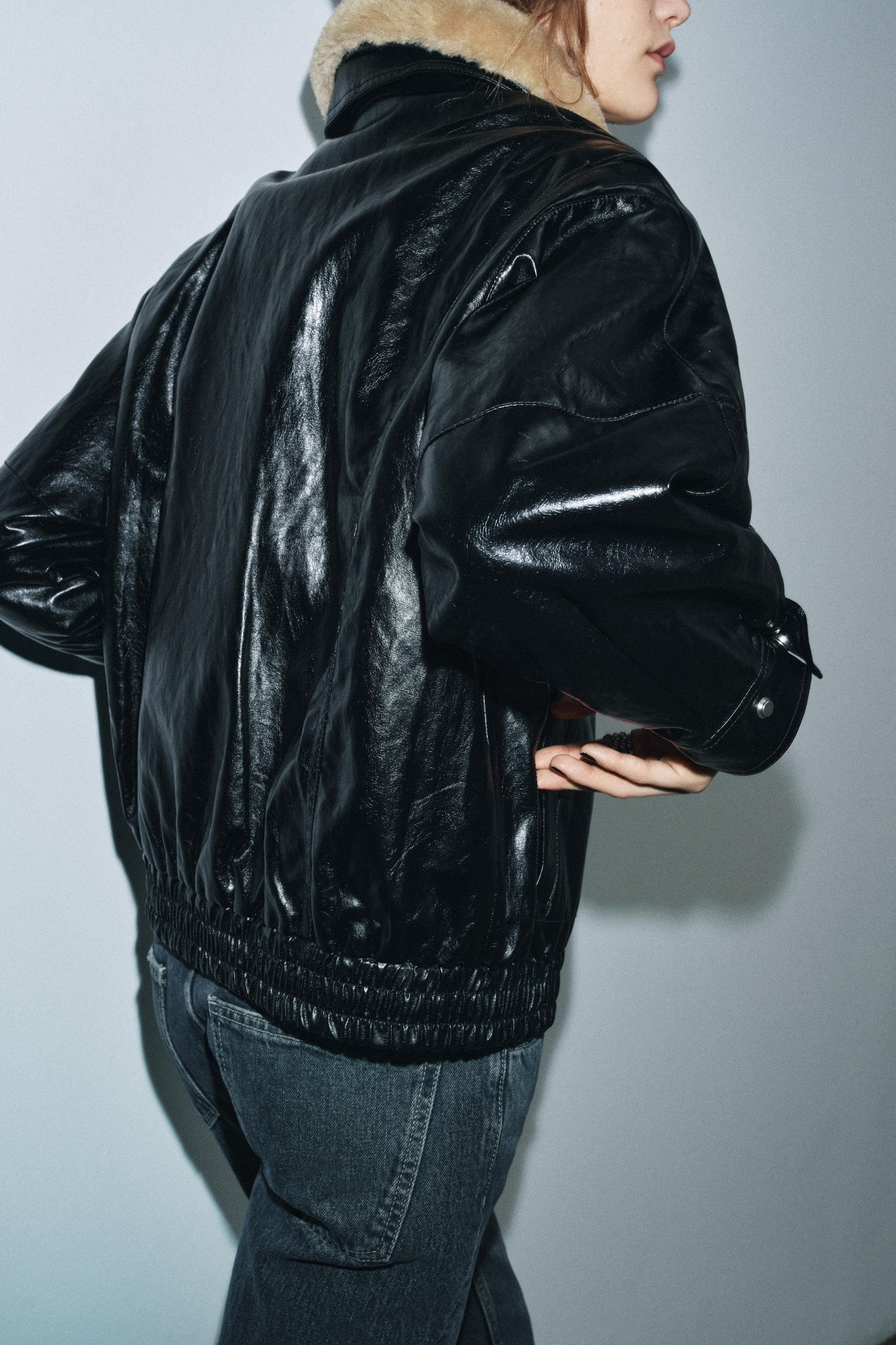 FAUX FUR COLLAR JACKET ZW COLLECTION | Zara US