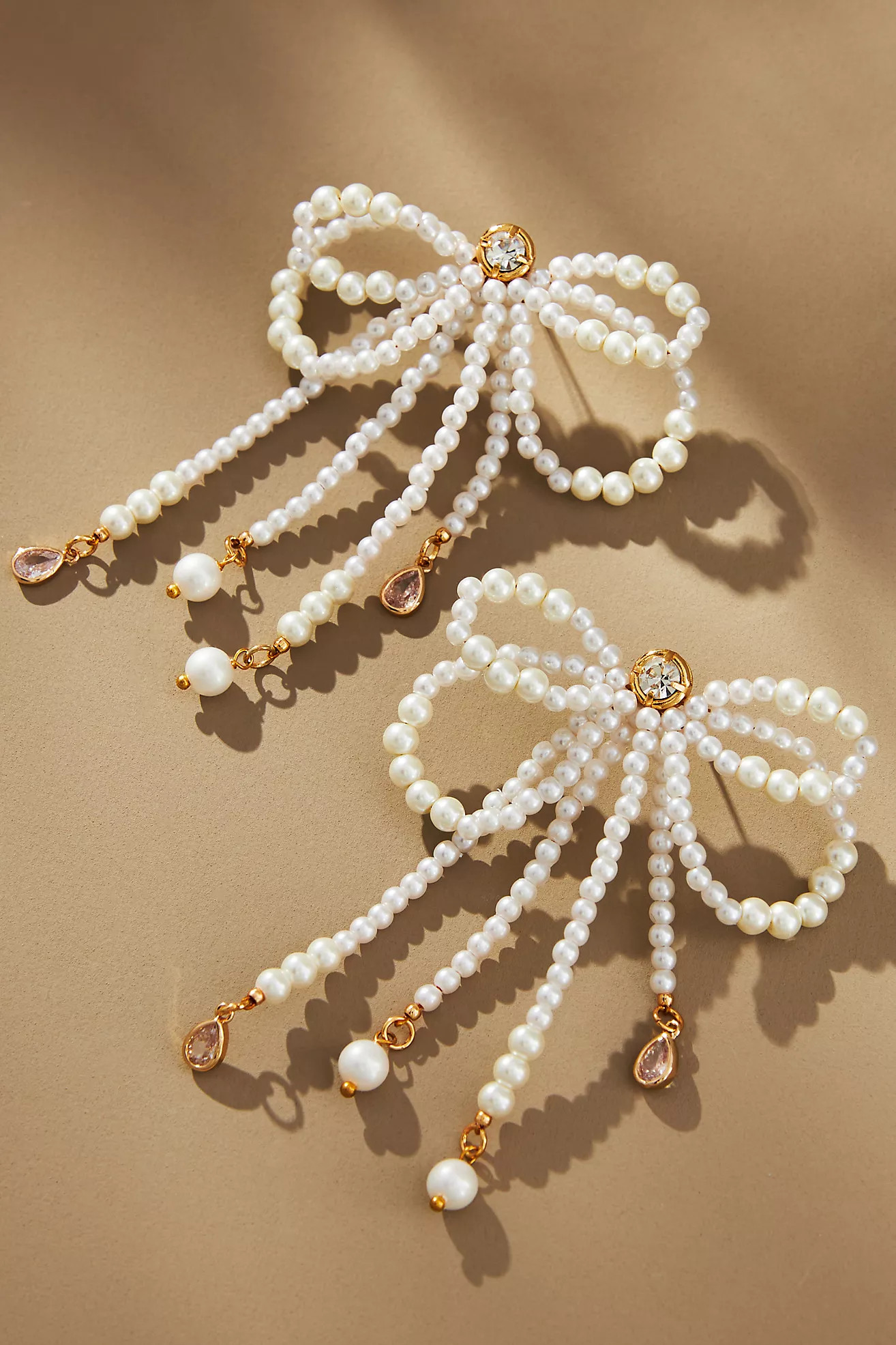 Multi-Layer Pearl Bow Earrings | Anthropologie (US)