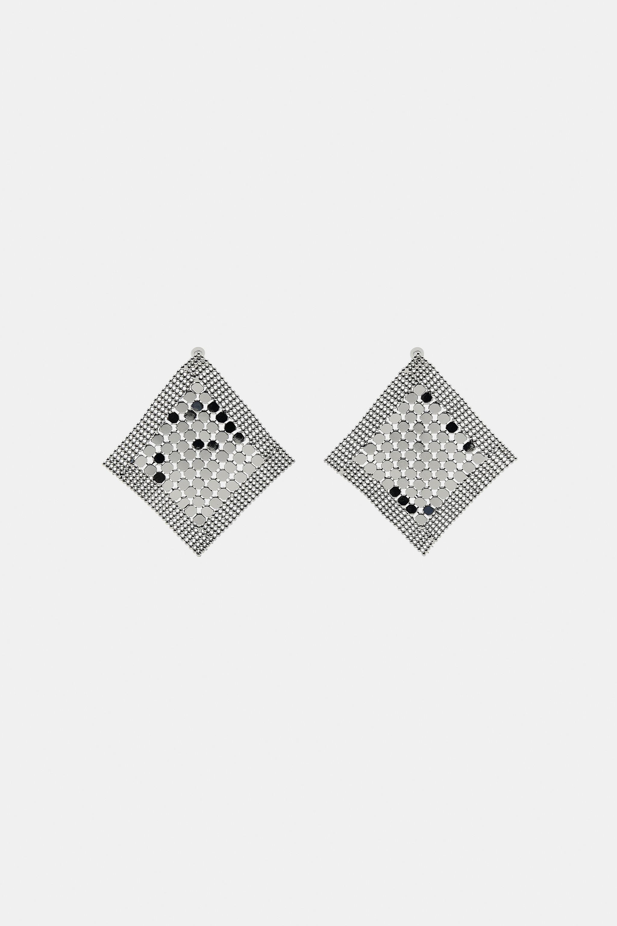 RHOMBUS MESH EARRINGS | Zara US