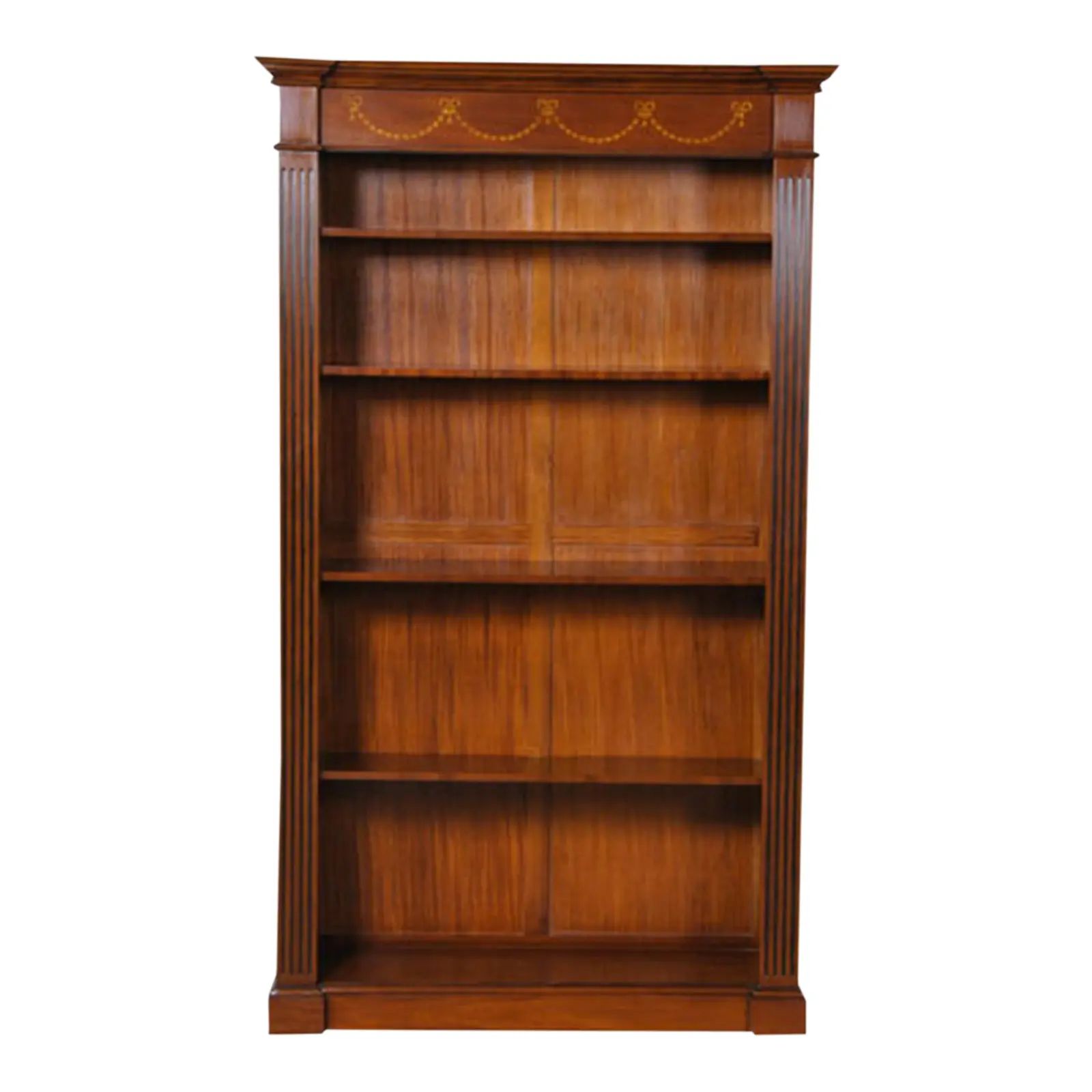 Traditional Inlaid Mahogany Bookcase | Chairish