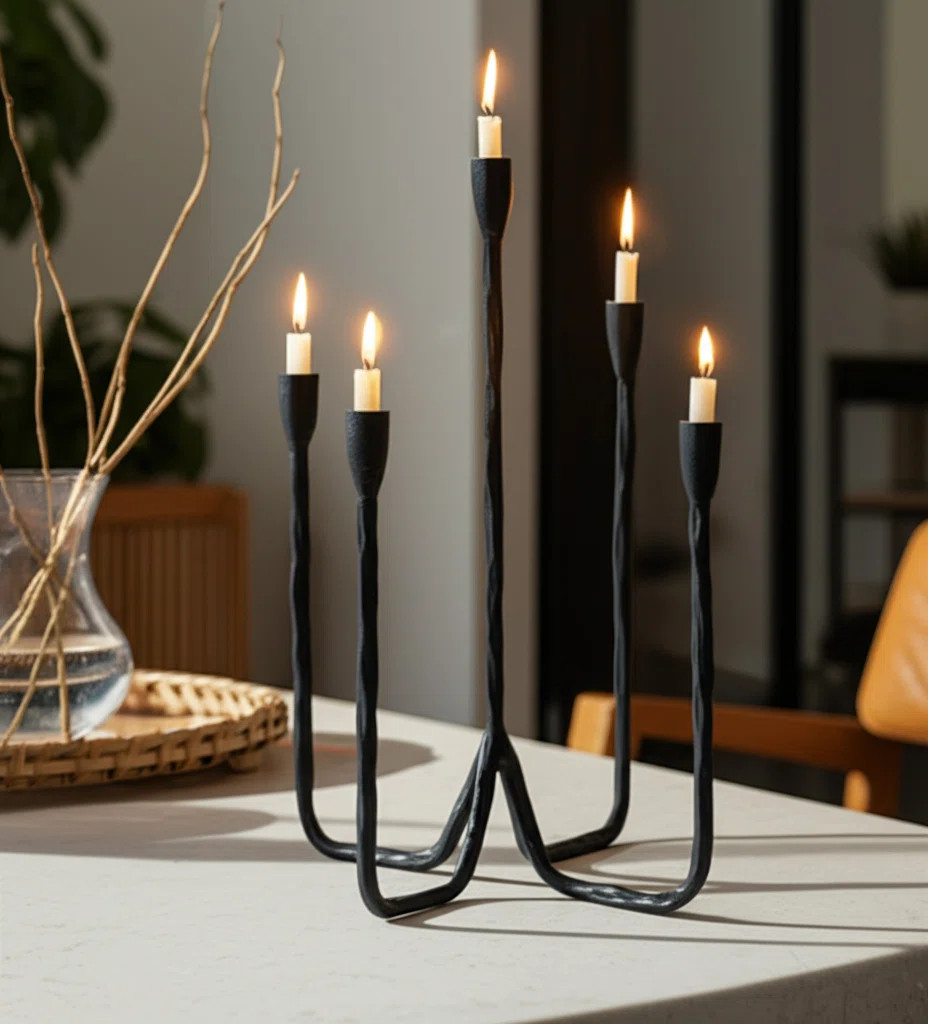 Albright 16'' H Metal Tabletop Candle Holder | Wayfair North America