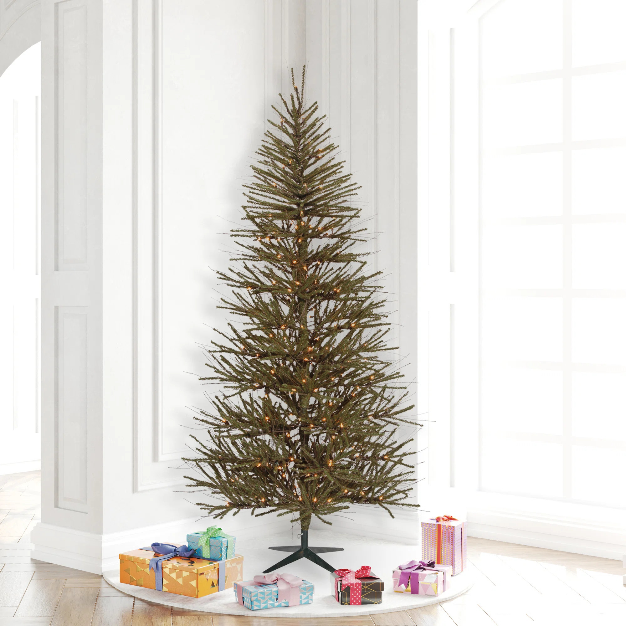 Vienna Twig 7' Lighted Pine Christmas Tree | Wayfair North America