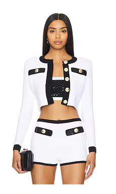 retrofete Ainsley Jacket in White & Black from Revolve.com | Revolve Clothing (Global)