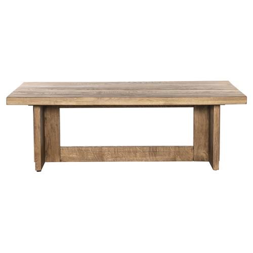 Alston Rustic Lodge Brown Solid Oak Wood Rectangular Coffee Table | Kathy Kuo Home