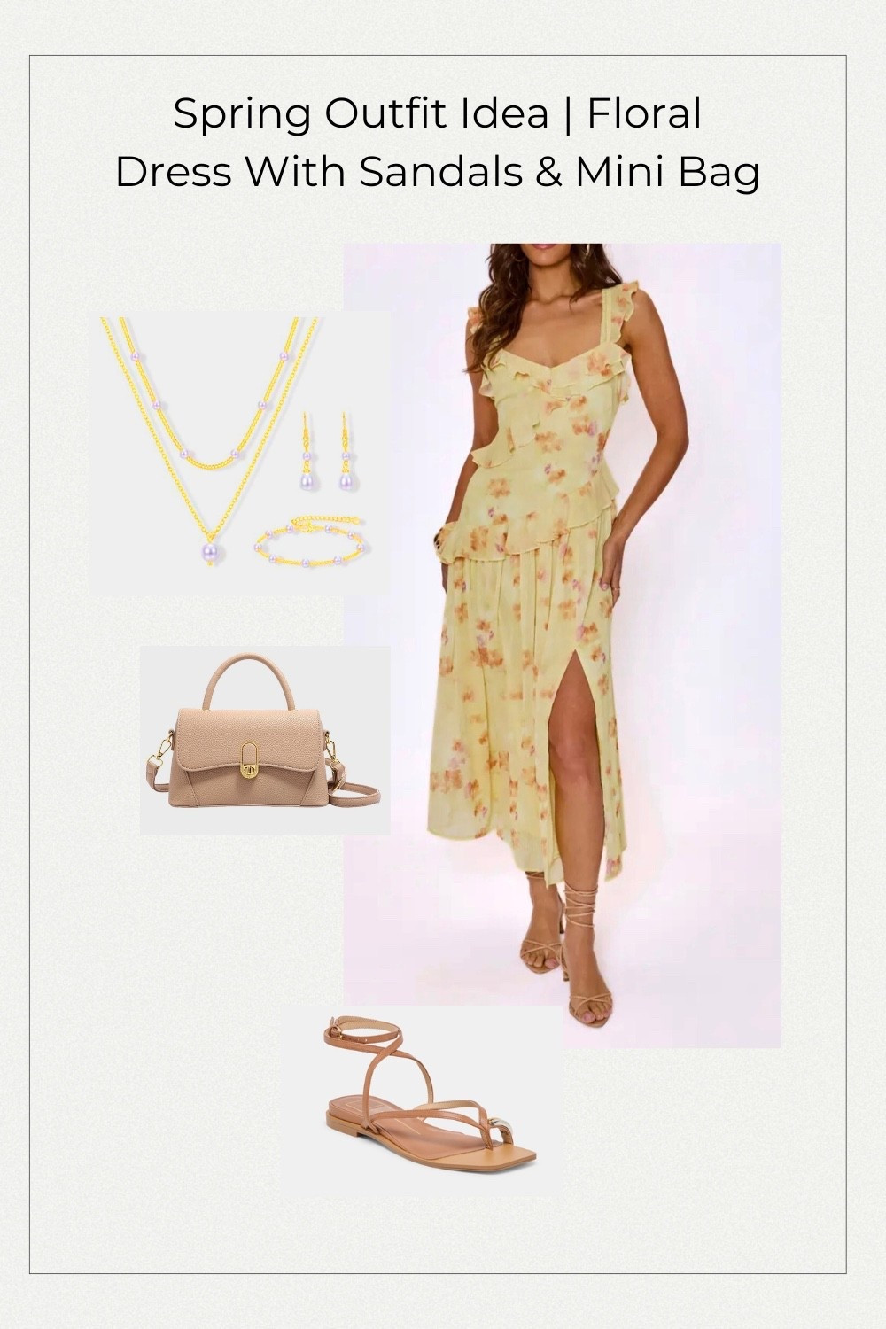 Spring outfit idea with a lightweight floral dress 🌼
Paired with simple sandals, a neutral mini bag, and delicate jewelry for an easy daytime or date night look.

#LTKTravel #LTKootd #LTKWedding