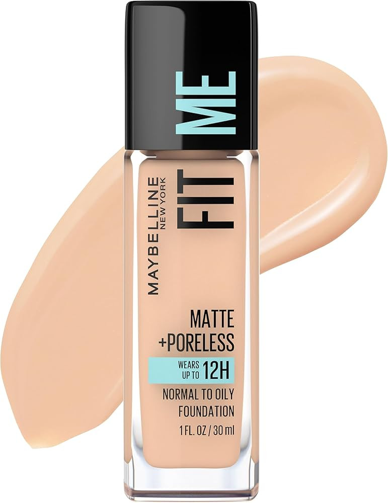 Maybelline Fit Me Matte + Poreless Liquid Oil-Free Foundation Makeup, Nude Beige, 1 Count (Packag... | Amazon (US)