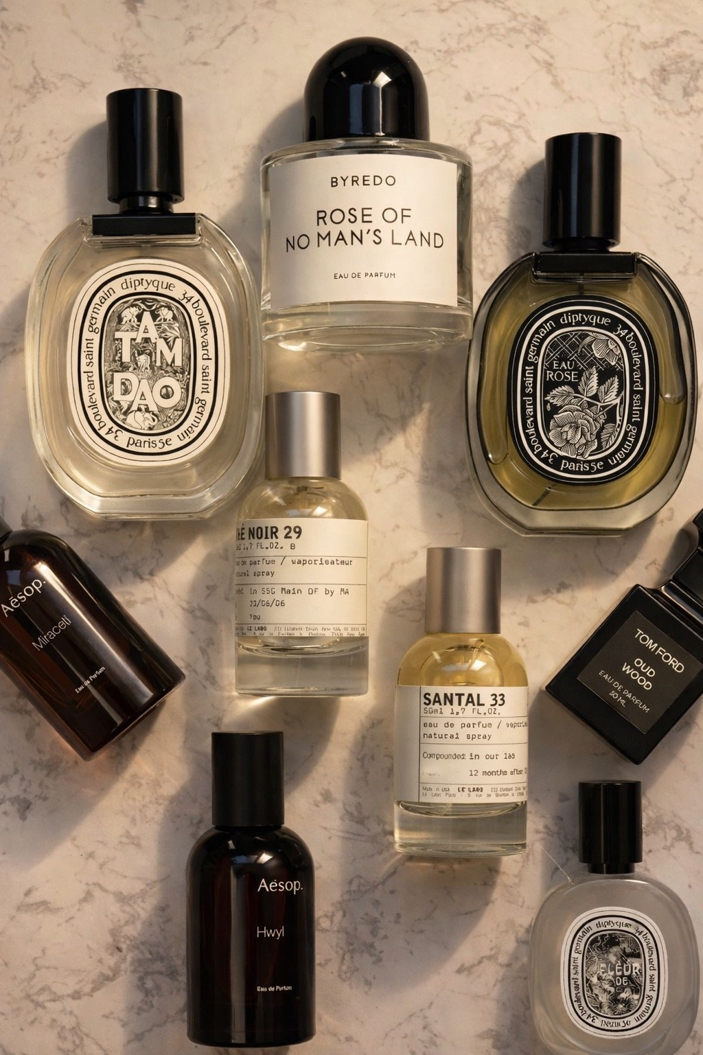 niche fragrance collection
luxury perfume flat lay
Byredo Rose of No Man’s Land
Le Labo Santal 33
Le Labo Thé Noir 29
Tom Ford Oud Wood
Diptyque Eau Rose
Diptyque Tam Dao
Aesop Hwyl fragrance
marble flat lay aesthetic
signature scent inspiration
unisex luxury perfumes
woody rose perfume
clean girl fragrance aesthetic
high end perfume collection

#LTKBeauty #LTKHome #LTKValentine