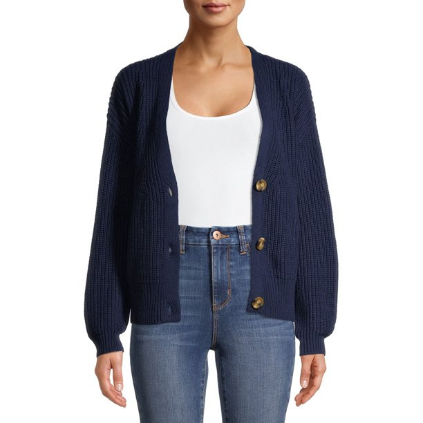 Time and Tru Women's Boyfriend Cardigan | Walmart (US)