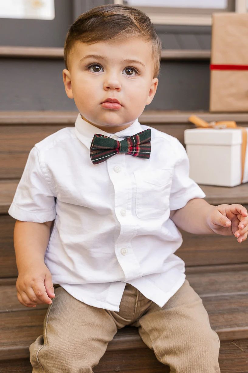 Margo Bow Tie in Green Plaid | Ivy City Co