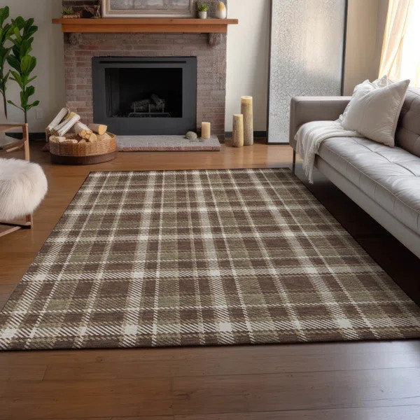Premium Machine Washable Cerrito AMF563 Chocolate Rug | Wayfair North America