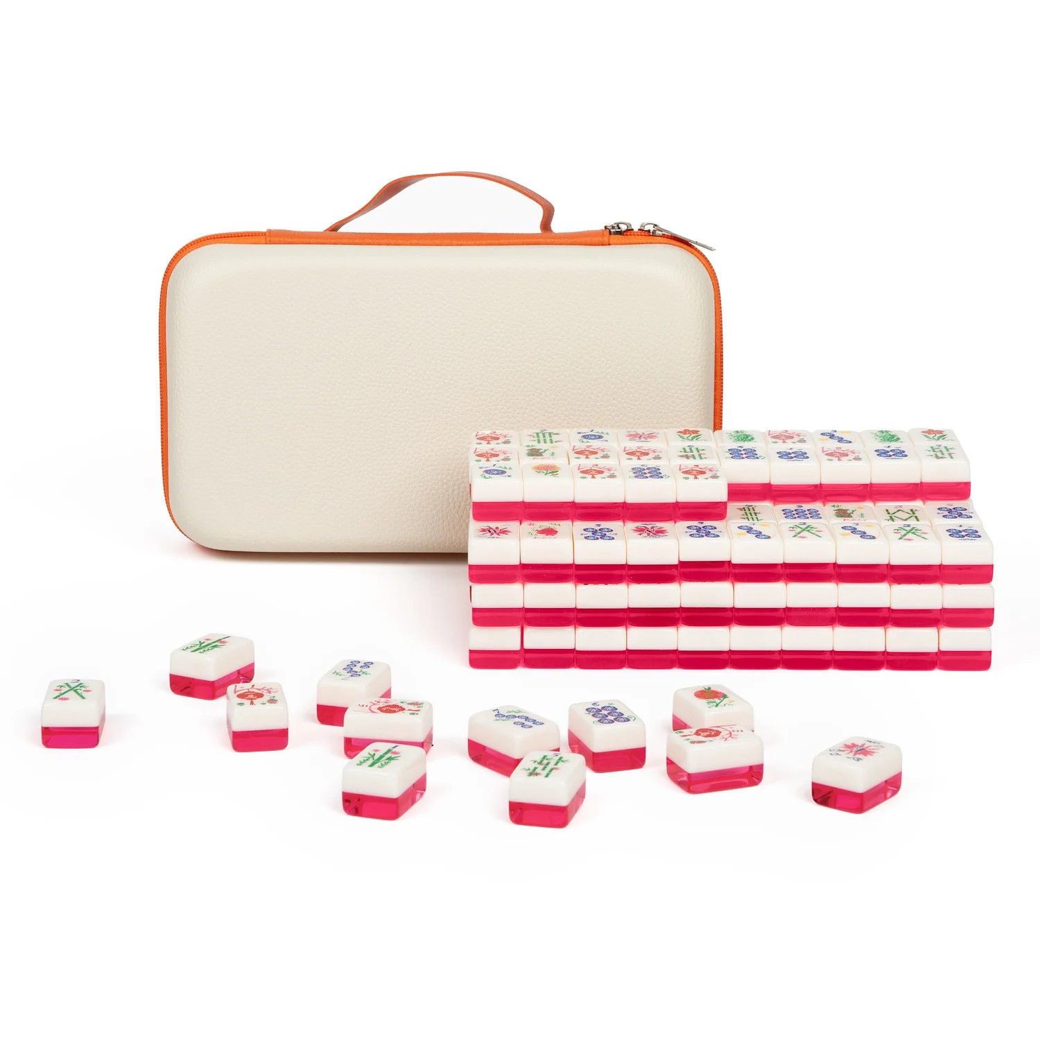 Maison Lude Blooming Mahjong Set with 160 Piece Acrylic Tiles, Carry Case | Walmart (US)