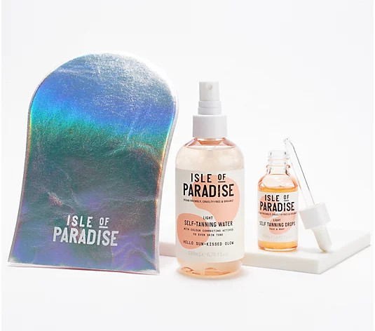 Isle of Paradise Self-Tanning Drops & Water Set with Mitt | QVC