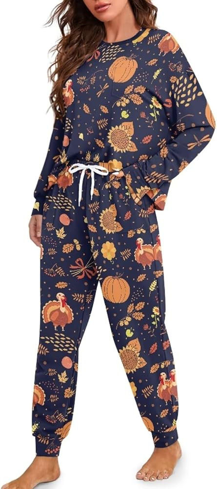 Drawstring Pajamas for Women Set 2 Piece Long Sleeve Pajama Sets Comfy Loungewear Pjs Trendy Cozy... | Amazon (US)