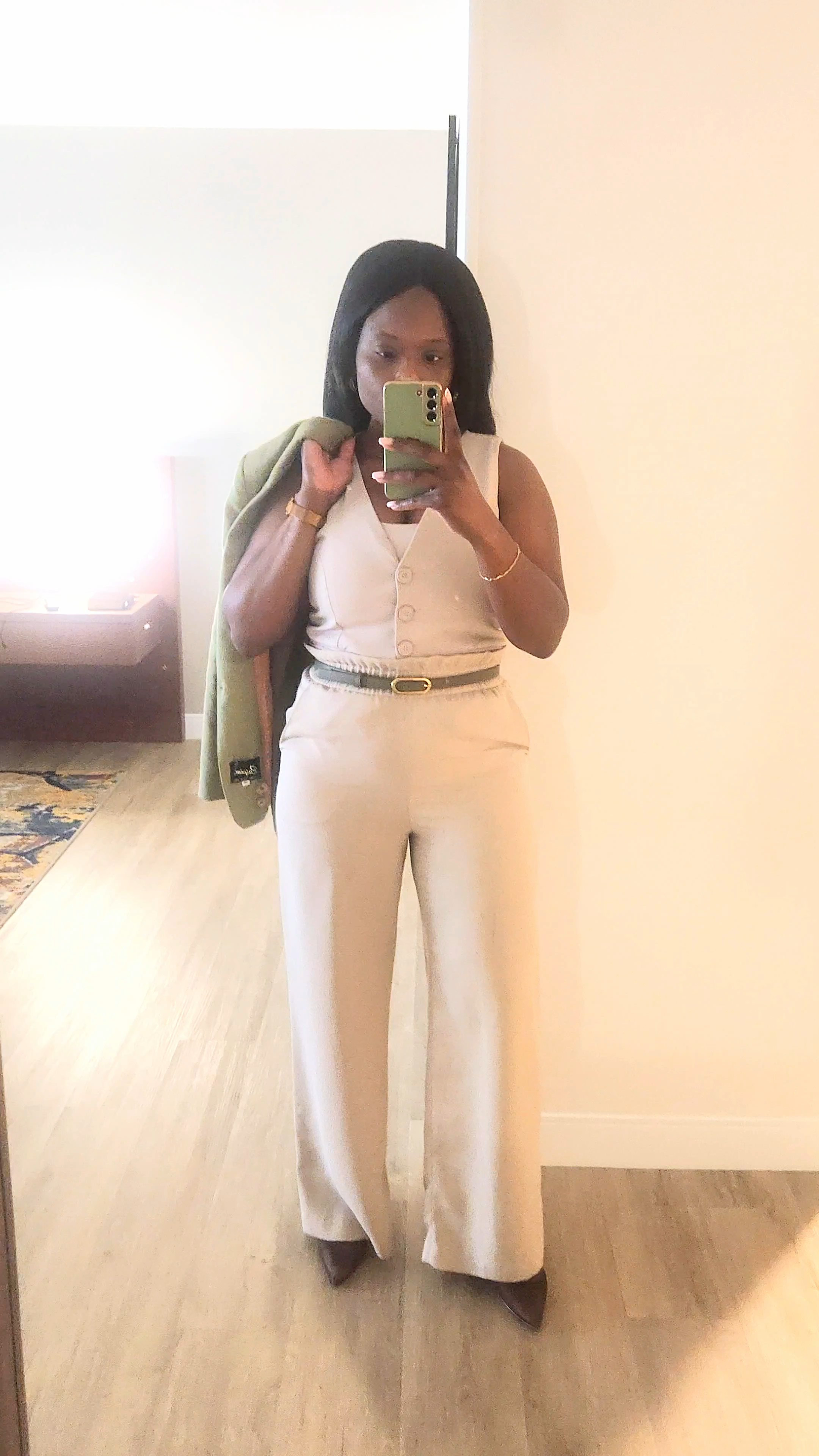 Spring workwear, neutral monochrome office outfit, wideleg pants

#LTKWorkwear #LTKootd #LTKPetite