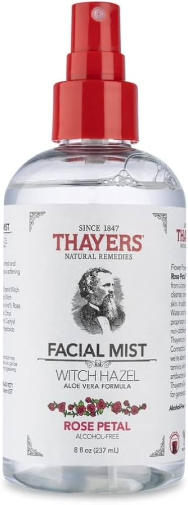 THAYERS Alcohol-Free Witch Hazel Facial Mist Toner with Aloe Vera, Rose Petal, 8 Ounce | Amazon (US)