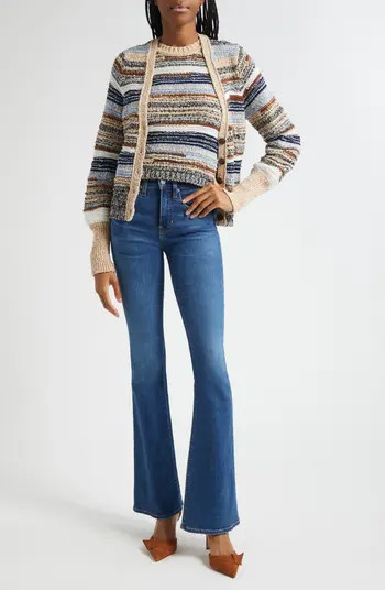 Veronica Beard Cecily Mixed Stripe Cotton Cardigan | Nordstrom | Nordstrom