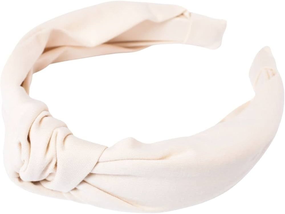 Jersey-Knit Knotted Women's Headband | Cream, Ivory, Off-White | Cotton | Amazon (US)