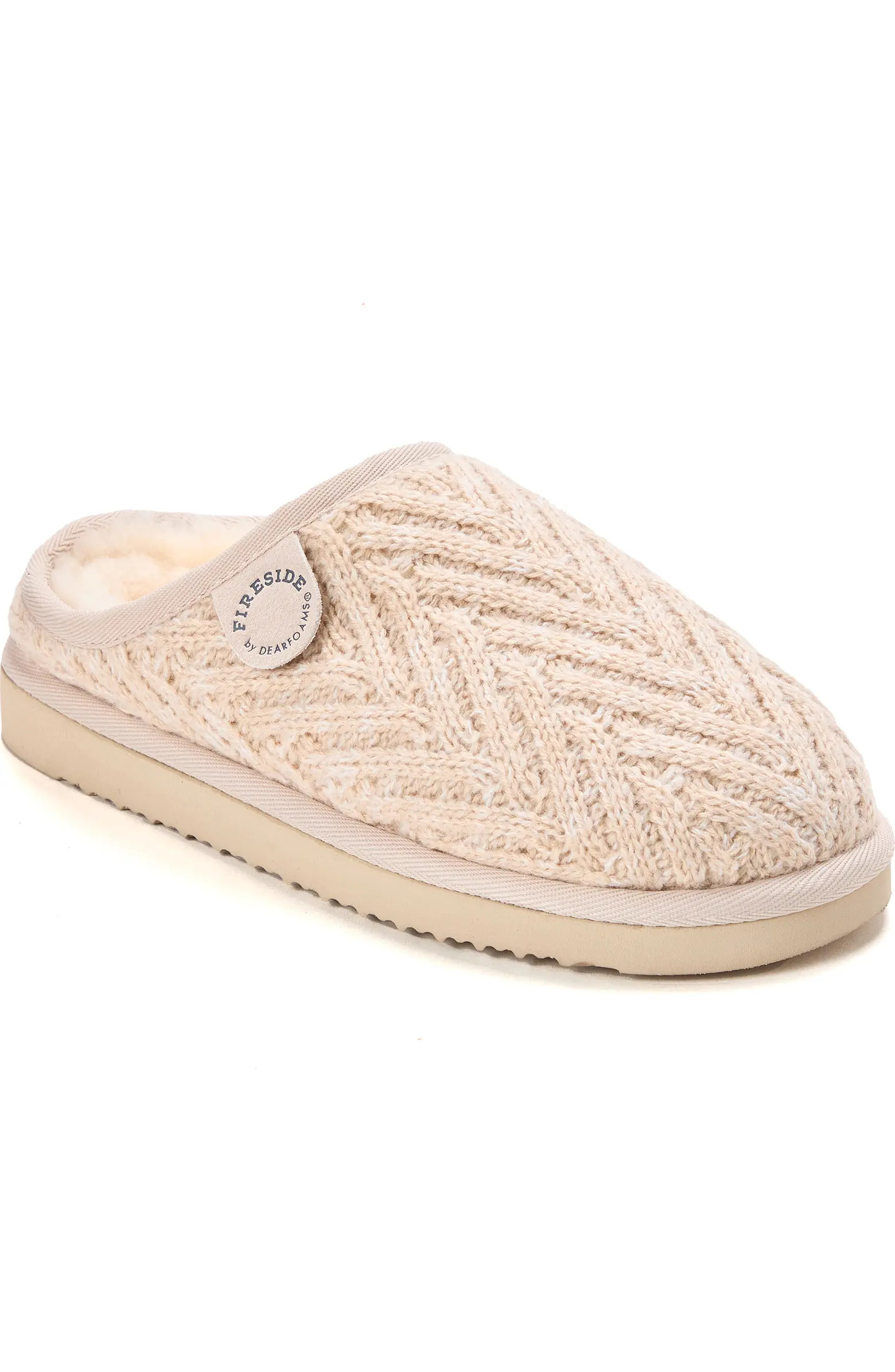 Fireside Greta Genuine Shearling Knit Clog Slipper (Women) | Nordstrom