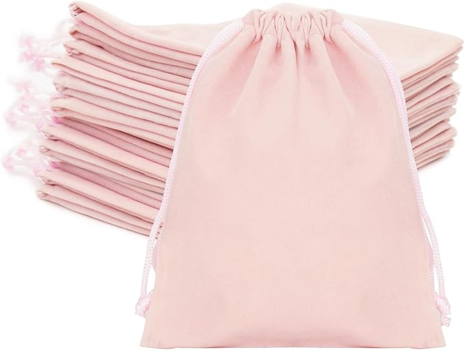 G2PLUS Pink Velvet Jewelry Pouches, 20PCS Small Velvet Gift Bags with Drawstring, Christmas Gift ... | Amazon (US)