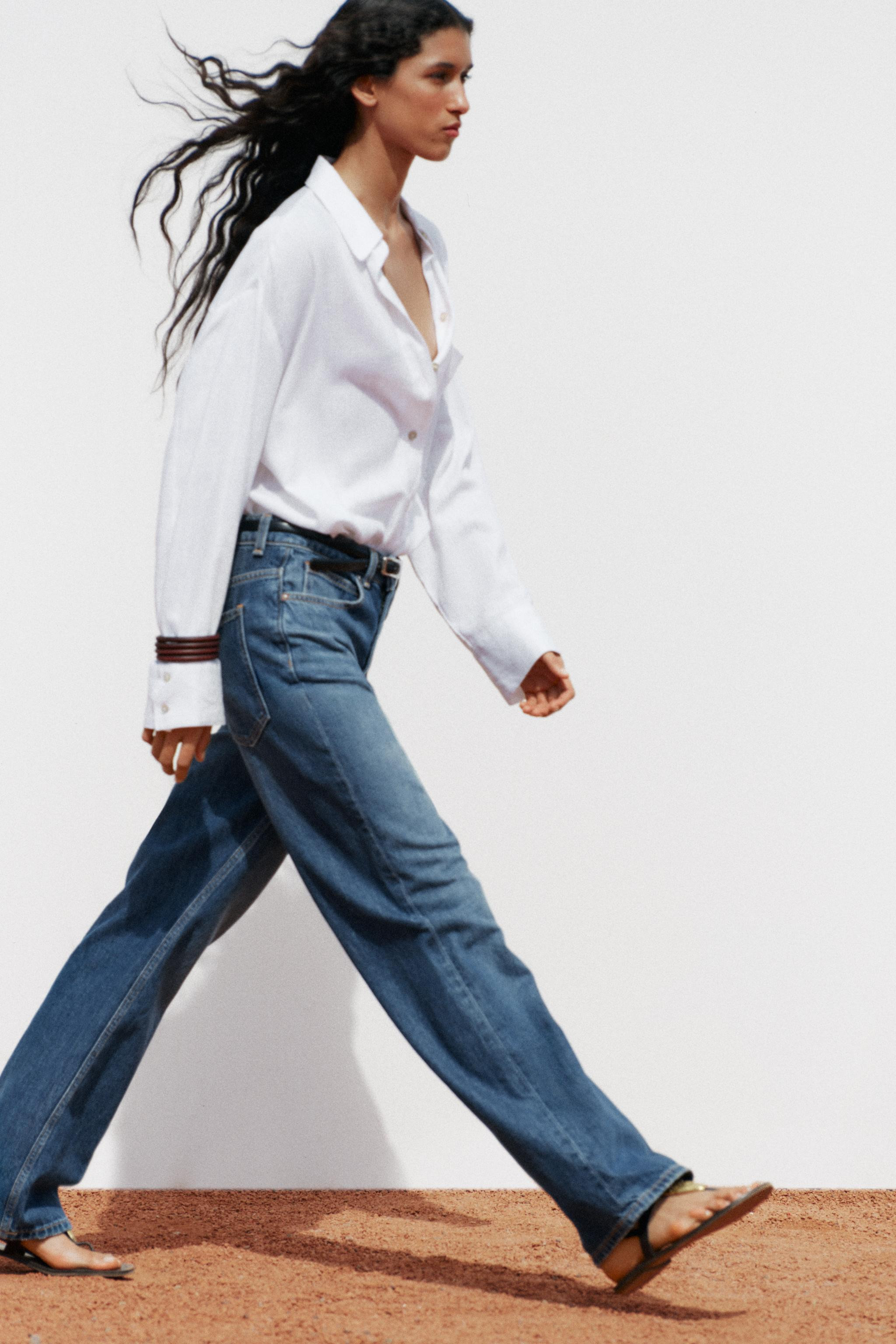 STRAIGHT LEG LONG LENGTH Z1975 JEANS WITH A HIGH WAIST | Zara US