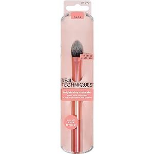 Real Techniques Brightening Concealer Makeup Brush + Eye Cream, Pink | Amazon (US)