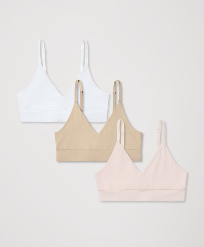 Women’s Everyday Classic T-shirt Bra 3-pack made with Organic Cotton | Pact | Pact Apparel