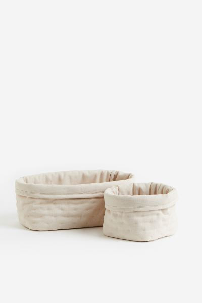 2-pack Quilted Storage Baskets - Sage green - Home All | H&M US | H&M (US + CA)