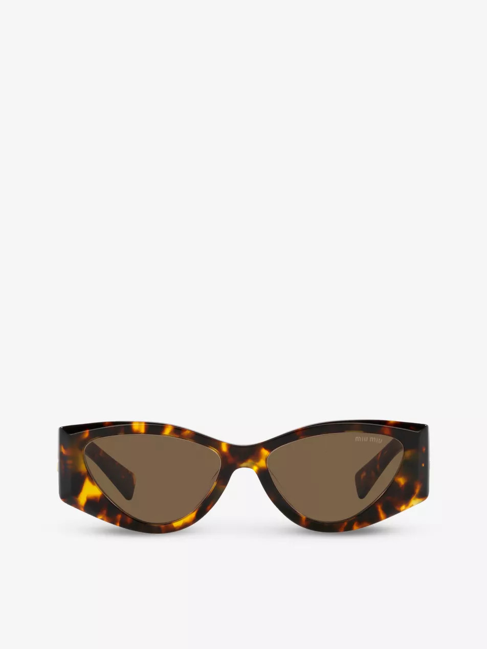 MIU MIU MU 06YS cat-eye-frame tortoiseshell acetate sunglasses | Selfridges