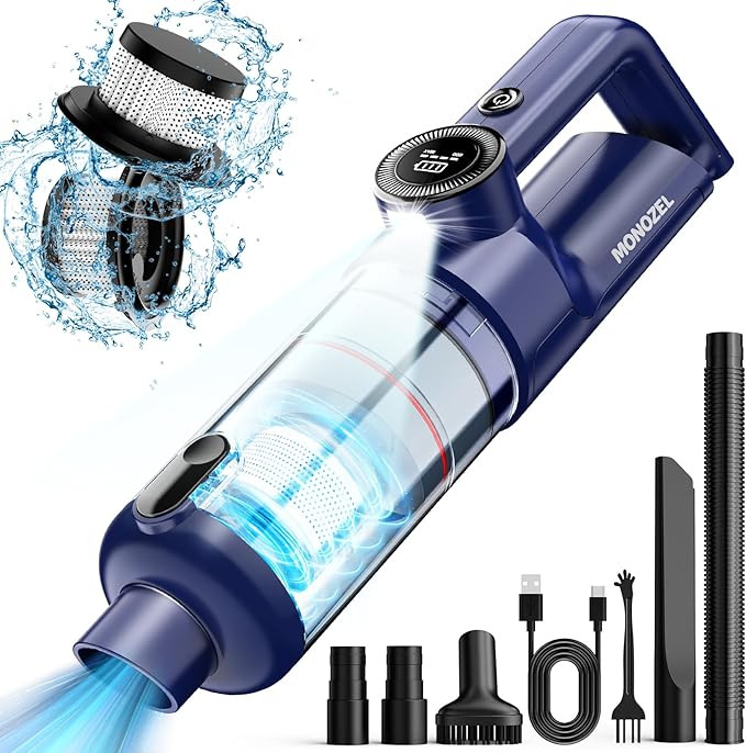 Handheld Vacuum Cordless - Car Vacuum Cleaner with Brushless Motor, 15000Pa Strong Suction, LED L... | Amazon (US)